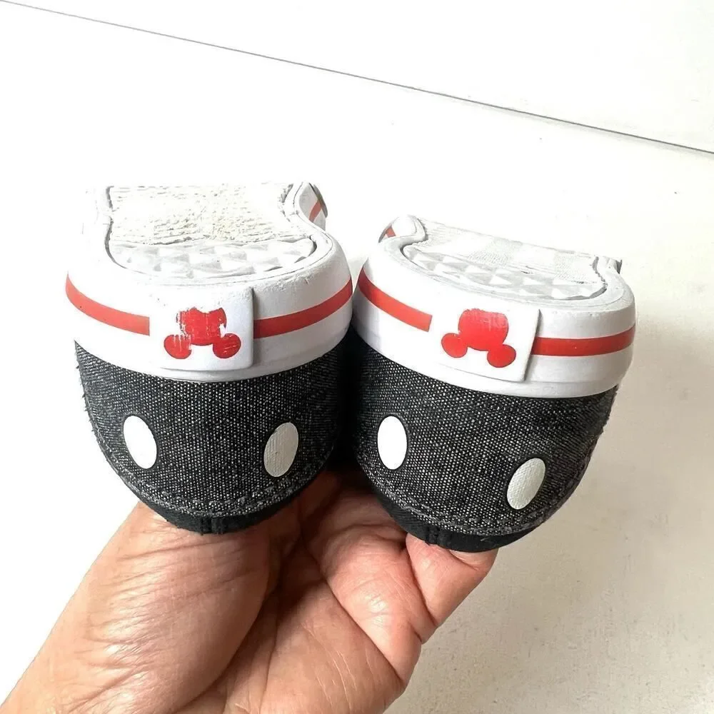 Disney Junior Mickey Kids Toddler 10 Black Canvas Classic Snap On Shoes Sneakers